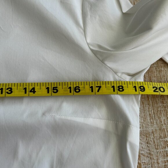 Ann Taylor White Blouse/Shirt/Top Mandarin Collar Sequins Long Sleeves Size 6 - Picture 9 of 11